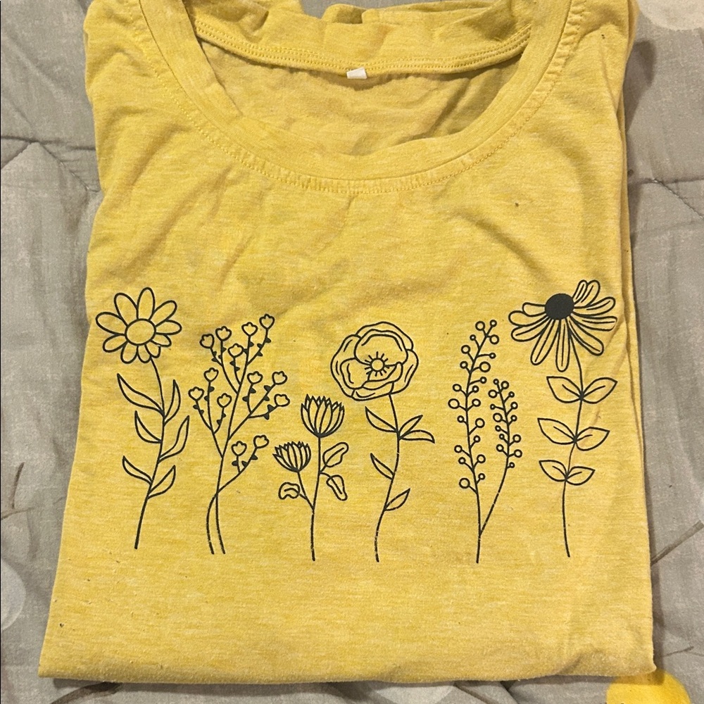 Yellow Floral Graphic Tee